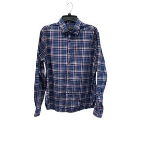 Bloomingdale's Men's Blue Plaid Button-Down Shirt